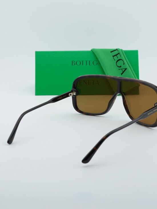 Bottega Veneta BV0167S 003 Shield Sunglasses - Havana/Brown main image 4